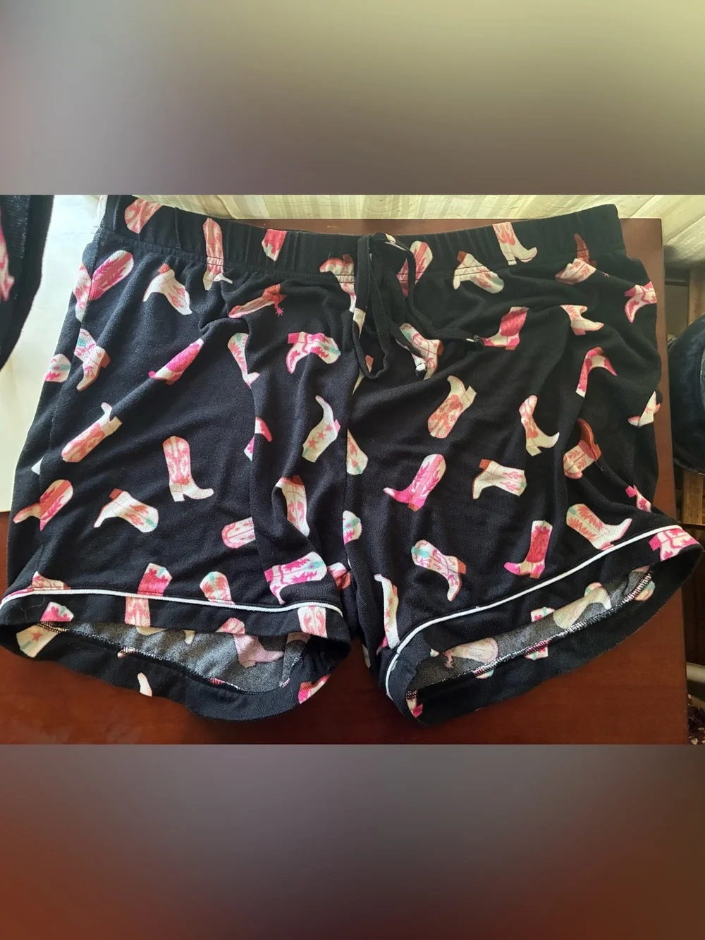 Olivia Sky Black Cowboy Boot Print Pajama Set - Picture 2 of 5